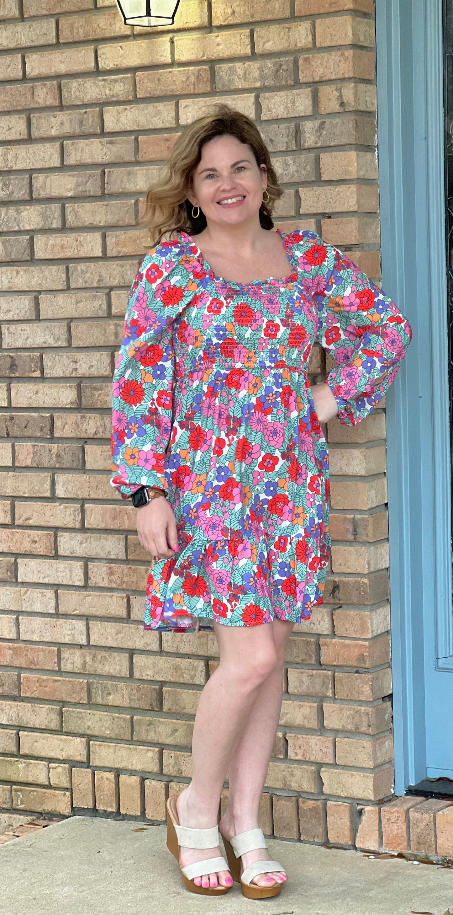Smocked Floral Dress