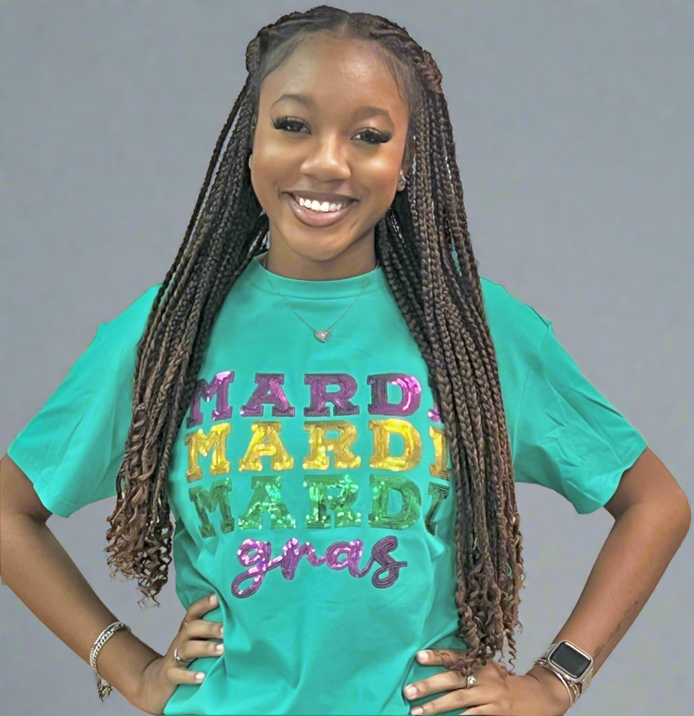 Green Mardi Mardi Mardi tee