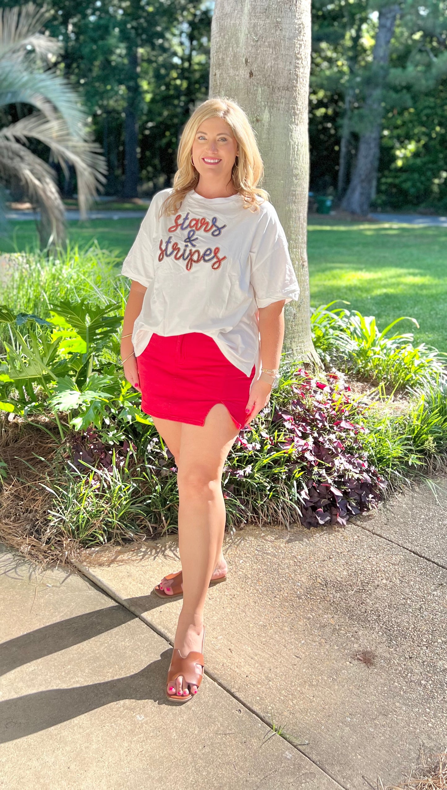 Oversized Star Spangled Tee
