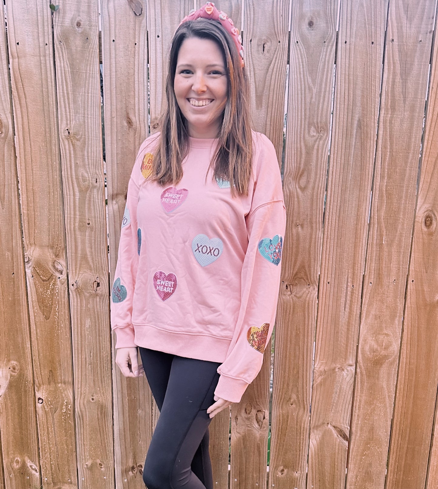 Conversation hearts sweater