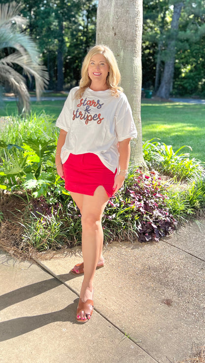 Oversized Star Spangled Tee