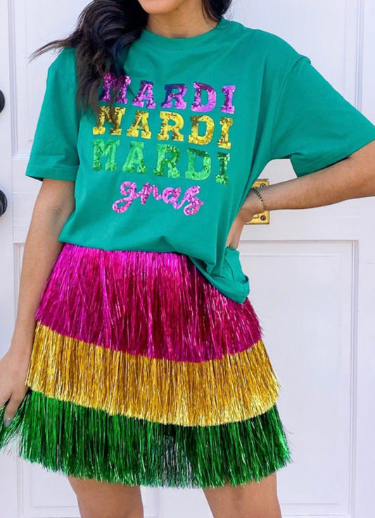 Green Mardi Mardi Mardi tee