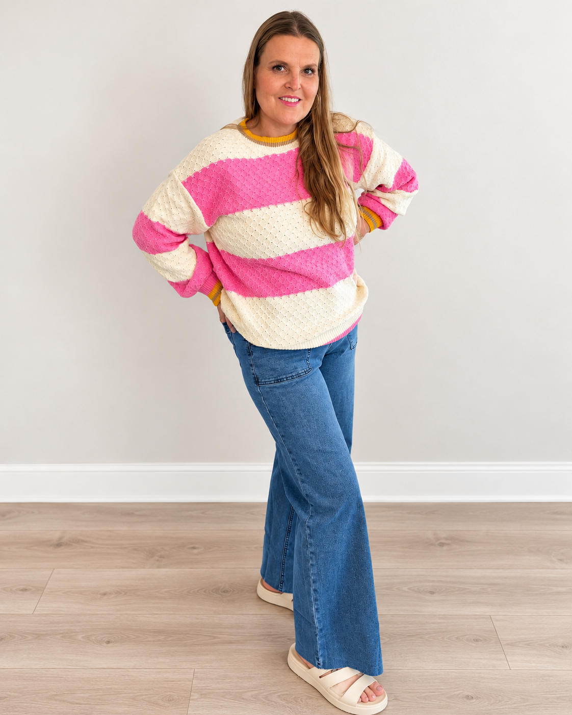 Pretty in Pink Striped Sweater