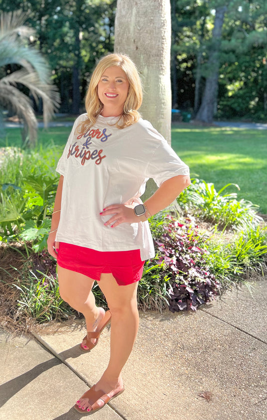 Oversized Star Spangled Tee