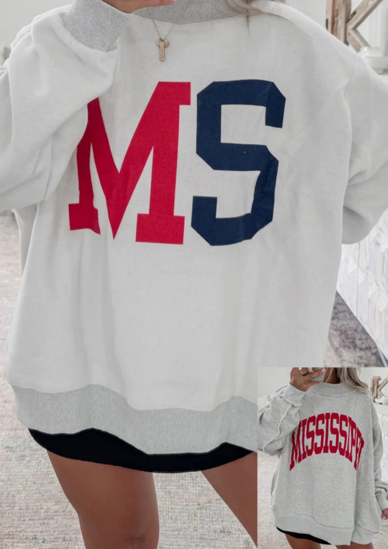 Ole Miss Mock Neck