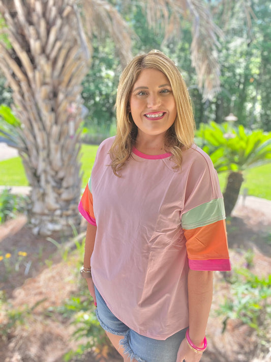 Oversized Cotton candy sunset tee