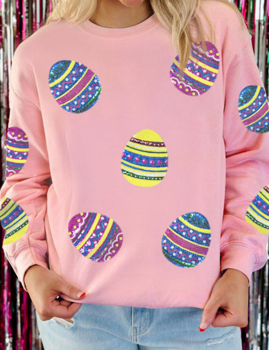 Sequins Egg sweater (black)