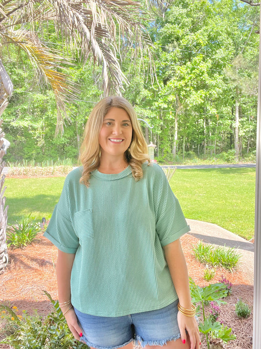 The Sweet Sage Ribbed Tee