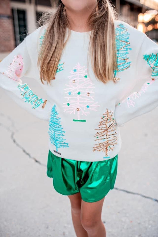 Girls Pastel Christmas tree sweatshirt