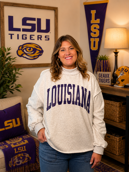 Geaux Tigers Double-Sided Pullover