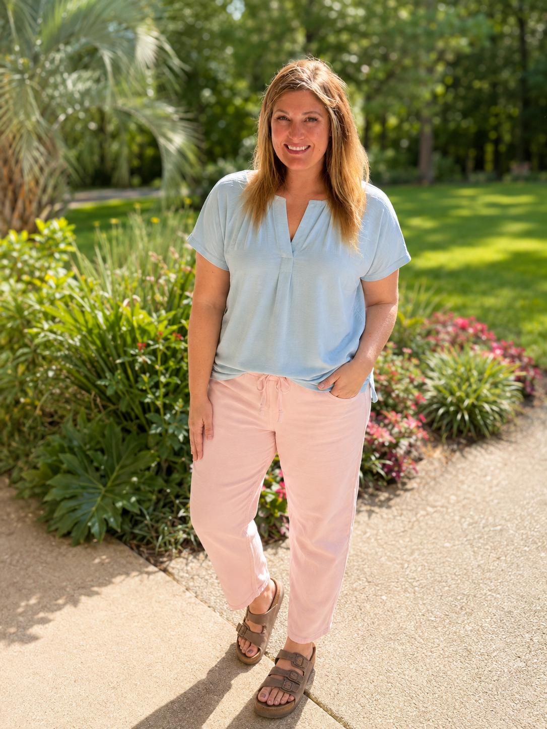 Pretty in Pink Tie-Waist Pants