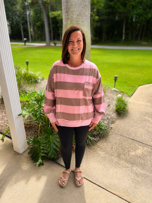 Pink Sugar Stripes Oversized