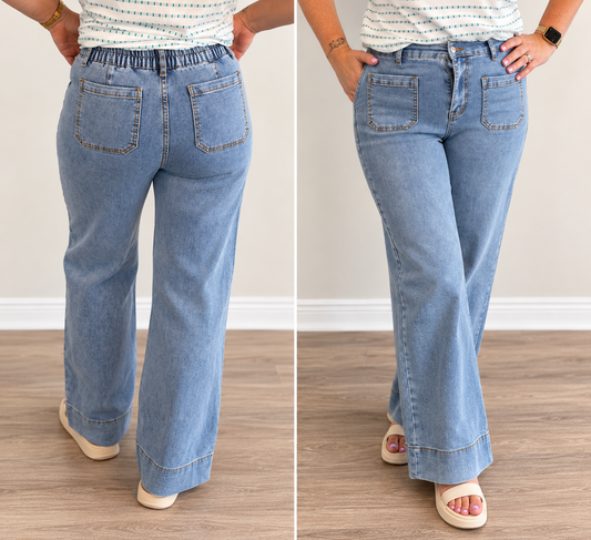 Easy Going Blue Wide Legs