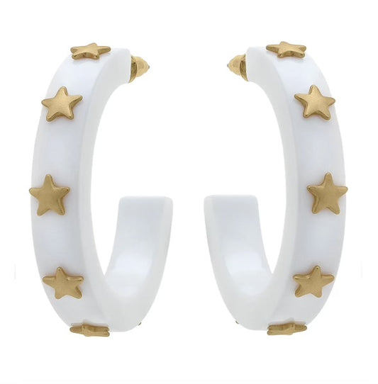 Liberty Star Resin Hoop Earrings!